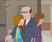 The students leave in relief while an unhappy Lang sulks over his failure to catch Doof in doing anything evil
