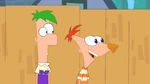 Phineas with peanut butter on his nose.
