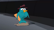 Perry shows how he escaped from Doofenshmirtz's trap.