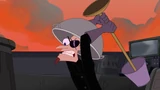 Doof-2's first attempt to attack Phineas with a lamp
