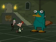 Phineastein, Ferbgor and their monster.