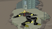 The Beak is knocked out from Khaka's attack.