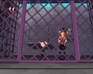 Candace, Phineas, and Platyborg locked up.