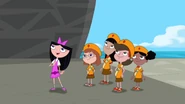 Isabella's reaction to Phineas inviting her on the cruise.