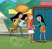 Stacy Hirano's cousins running by.