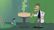 Dr. Doofenshmirtz shows him the Stinky Limburger before aging.