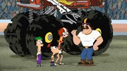 Buck conversa com Candace, Phineas e Ferb