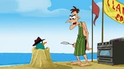 Doofenshmirtz e Perry na praia