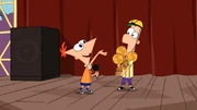 Phineas agradecendo a sua irmã pelos recordes que conquistou