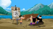 Phineas mostra o mapa a seus amigos