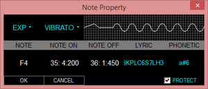 Example of a Power-colored あ 'a' in the VOCALOID4 Note Property