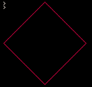 A red diamond shape