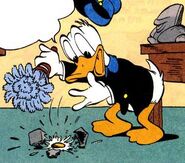 Donald dessiné par Carl Barks en 1949 pour l'histoire Perdus dans les Andes !, considérée comme l'une de ses meilleures histoires.