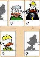 L'équivalent d'Edith (en haut au centre) de Der Stammbaum der Ducks.