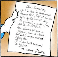 La lettre que  avait envoyée à son frère  dans le gag .