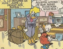 Balthazar demandant Money en mariage.