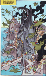 L'attaque des troupes de Brendon sur la capitale de l'empire Morg, mettant fin à la guerre éclair.