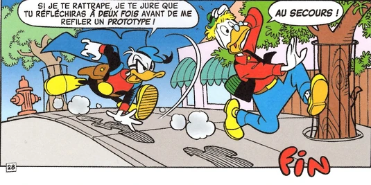 Dernière case de l'histoire où Fantomiald pourchasse Géo.