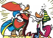 Un pharaon Dag-Ench-Berton couvrant d'honneur son général.