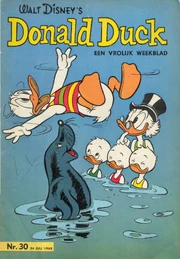 Couverture de Donald Duck n°1965-30, premier travail de Carol Voges pour Disney.