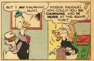 Gus avec Grand-mère Donald, dessinés par Carl Barks en 1950.