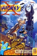 Couverture du n°1 de la revue italienne X-Mickey de mai 2002, qui fait référence à cette histoire. Elle a été dessinée par Davide Cesarello et a été colorisée par Andrea Cagol.