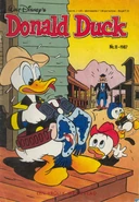 Couverture de la revue hollandaise Donald Duck n°1987-11 illustrant l'histoire et dessinée par Michel Nadorp.