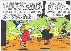 John Flairsou, autre rival de taille à Picsou créé par Barks, dans Pleins gaz.