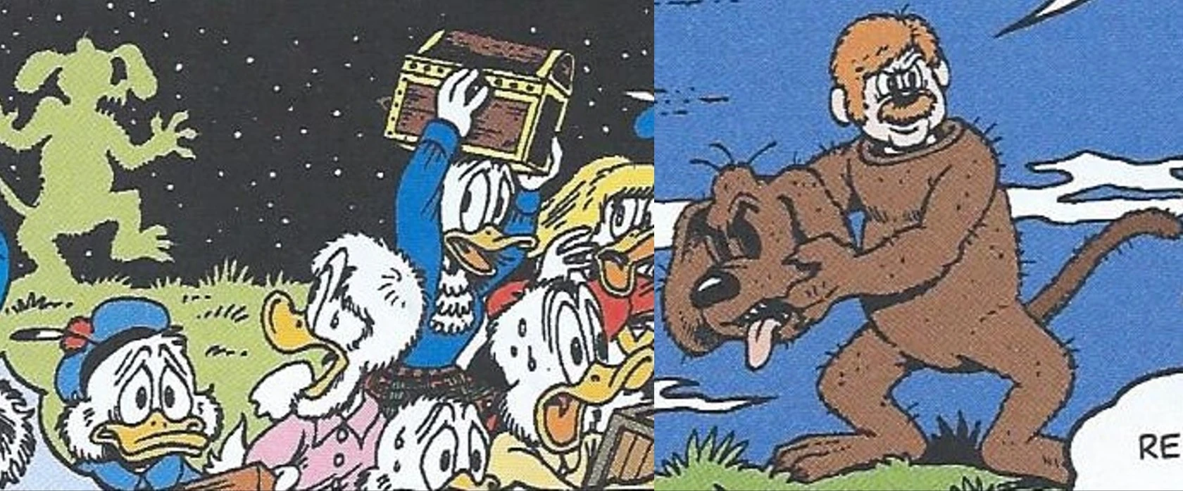 chien fuyant la maison dessin animé