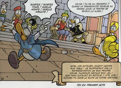 Dernière case du premier acte de l'histoire où Flairdius ordonne la fin de la pièce de théâtre.