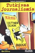 Couverture de la revue finlandaise Aku Ankan taskukirja - Teema n°2 du 7 septembre 2001, illustrant ce récit. Elle reprend une case de Romano Scarpa.