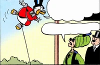 Picsou annonçant à son rival amaigrit qu'il est le seul vainqueur du festival.