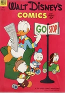 Couverture du comic book Walt Disney's Comics and Stories n°151 où est parue pour la première fois l'histoire, réalisée par Carl Barks.