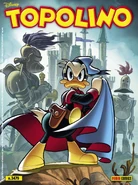 Couverture de la revue italienne Topolino n°3479 du 27 juillet 2022 illustrant ce récit. Elle est dessinée par Andrea Freccero et colorisée par Andrea Cagol.