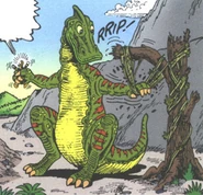 Hadrosaure, herbivore à bec de canard.