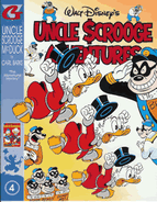 Couverture de The Adventures of Uncle Scrooge McDuck in Color no4 illustrant l'histoire et réutilisant un dessin de Carl Barks sur une idée de Bruce Hamilton.