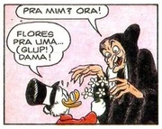 La Sorcière avec , dessinés par  en 1957 dans l'histoire La sorcière inoffensive.