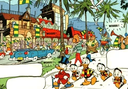 Picsou et ses neveux à Duckfontein pendant la coupe du monde de football.