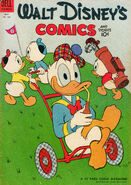 Couverture du comic book Walt Disney's Comics and Stories n°164 dessinée par Carl Barks, où est parue pour la première fois l'histoire.