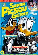 Couverture de Super Picsou Géant n{{o}}180 annonçant cette histoire. Elle est dessinée par Alessio Coppola.