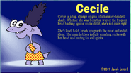 Cecile description on the official Lenstar Productions website.