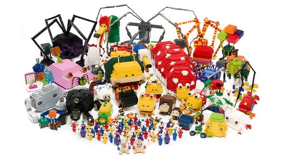 Personajes de Pikmin 1 y 2 en lego.