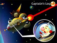 The S.S. Dolphin collides with the asteroid in the opening of Pikmin