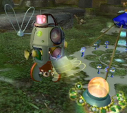 The UV Lamp being retrieved by the S.S. Dolpin in Pikmin