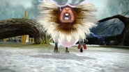 Bearded Amprat about to eat Pikmin.