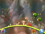 Swooping Snitchbugs attempting to steal Pikmin in Sector 8-D; Olimar's Madcap Ride.