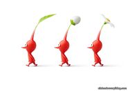 Walking red Pikmin.