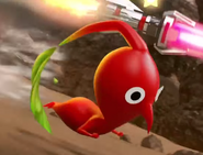 A Red Pikmin seen in the Greninja and Charizard reveal video for Super Smash Bros. for Wii U/3DS