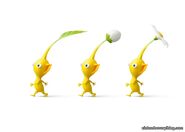 Walking yellow Pikmin.