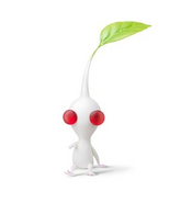 Illustration d'un Pikmin blanc au stade de feuille.